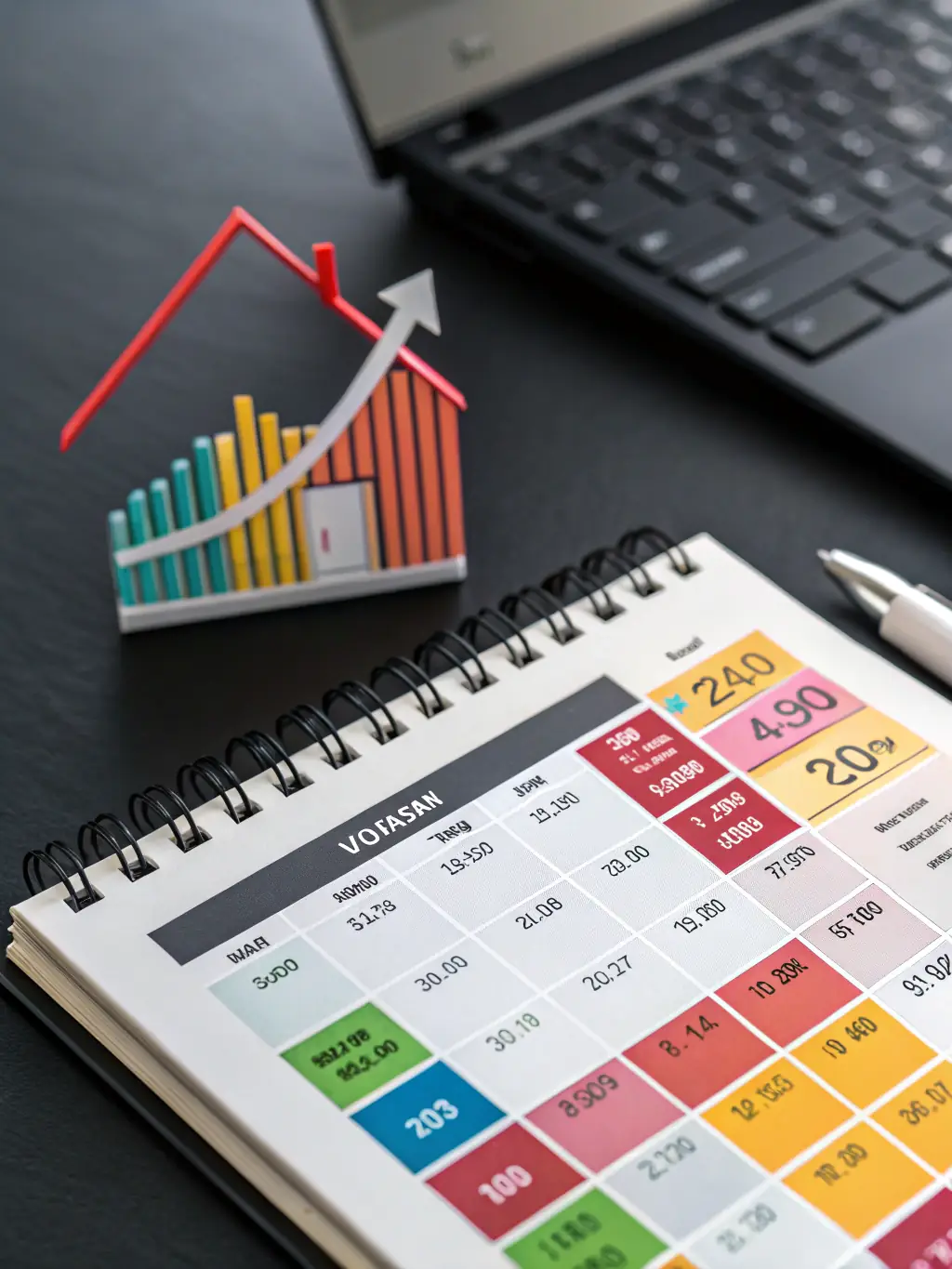 A calendar view showing a high occupancy rate for a short-term rental property, indicating successful booking management.